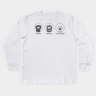 Rock Paper Scissors - cute cat paw Kids Long Sleeve T-Shirt